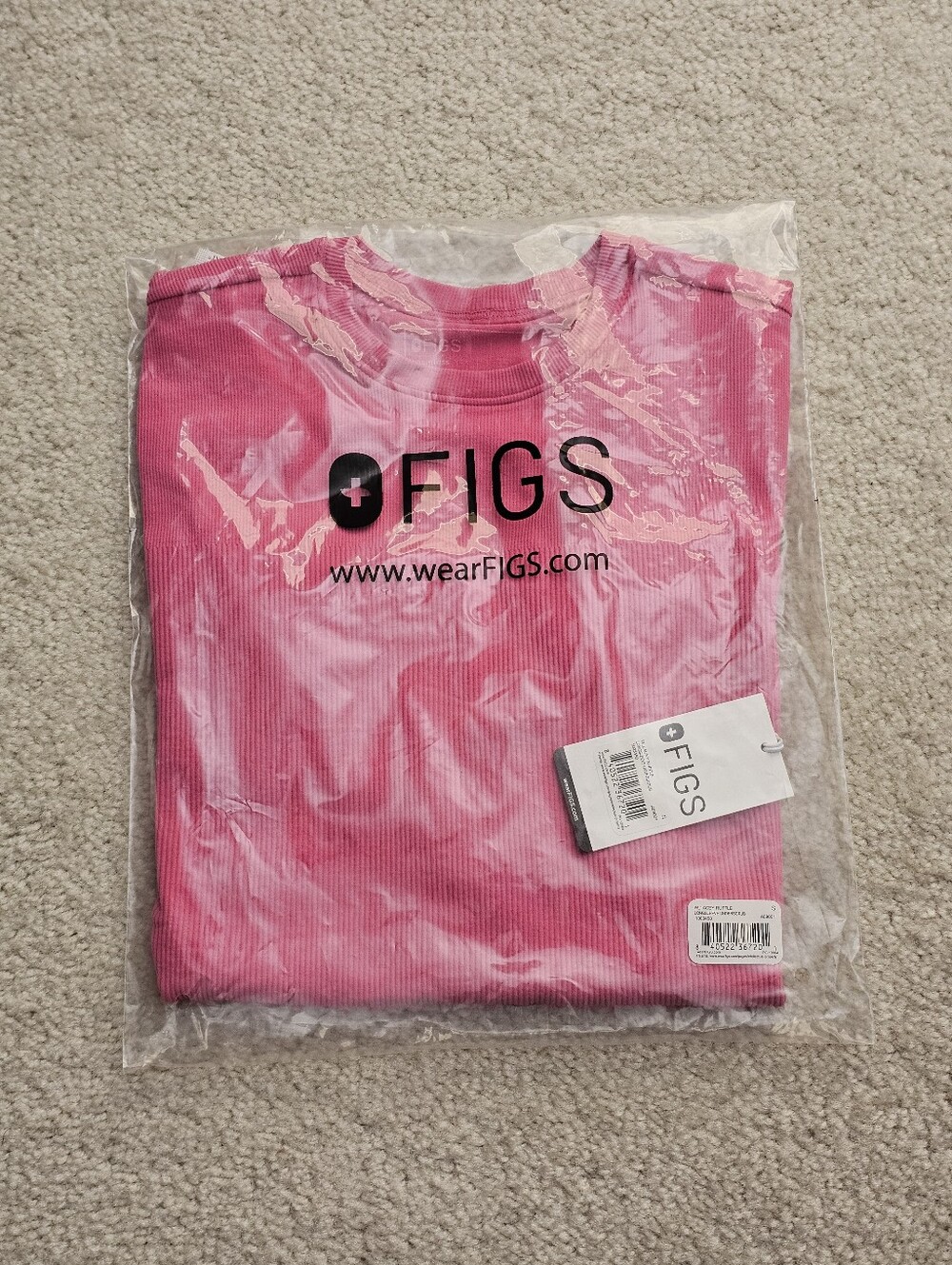 FIGS F'ING PINK LACEY RUFFLE LONGSLEEVE UNDERSCRUB.